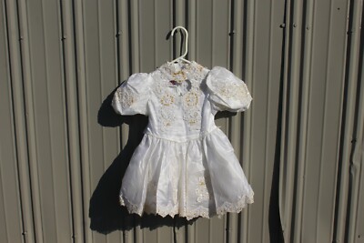 Lida California Dress Vintage White Beaded Pageant Flower Girl 