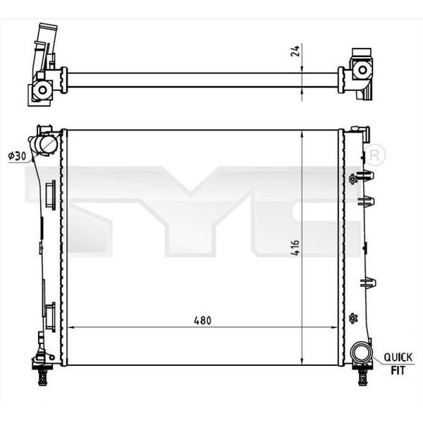 TYC KüHler MotorküHlung FüR Fiat 500 312 1.4 1.3 D Multijet Ford KA RU8-image