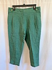 Patrizia Pepe Green Linen / Silk Blend Cropped Pants - 40 IT - US Sz 4 NWOT