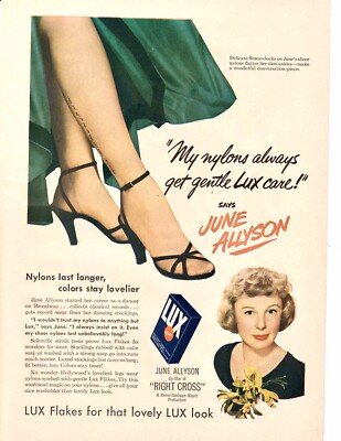 1950 June Allyson Color Lux Soap Vintage Print Ad 8 x11  Right Cross Movie Celeb