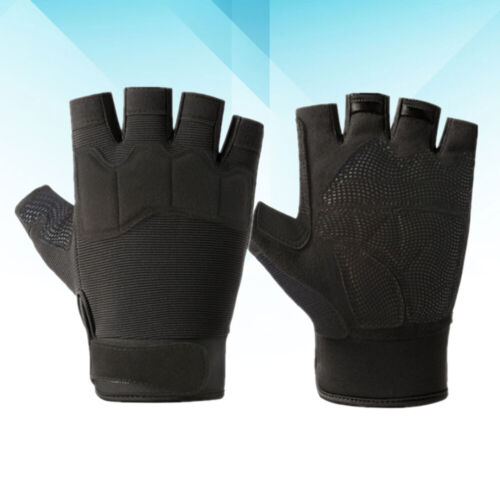  1 par de guantes antideslizantes de medio dedo guantes de bicicleta gimnasio - Imagen 1 de 20