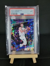 Basketball - 2020 Panini Chronicles Luka Doncic Green Cracked Ice PSA 9