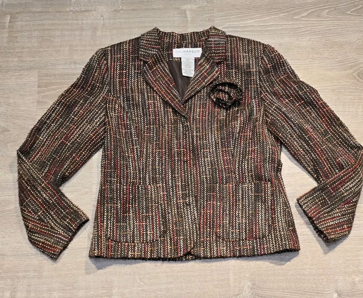Sag Harbor Petite Women's Multi-color Blazer Size 6P