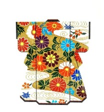 Japanese Gold  White Floral LG. Kimono handpainted Needlepoint Canvas by LEE