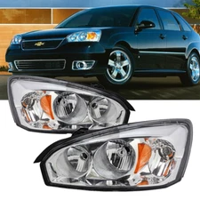 For 04-08 Chevy Malibu Headlights Lights Lamps Replacement Pair Set 2004-2008