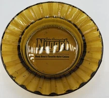 Nugget Casino Ashtray John Ascuaga's Reno Area's Finest Round Vintage Amber