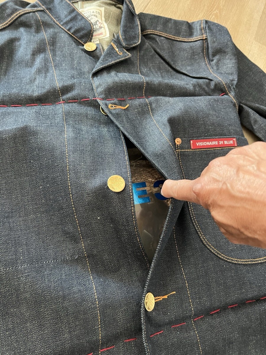 New Levi's Visionaire 31 Blue Denim Jeans Jacket + Book #810 | eBay