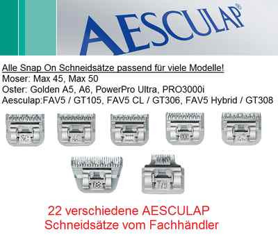 AESCULAP Scherkopf / Schneidsatz. Auch top für z.B. MOSER MAX 45 / 50. Snap On 