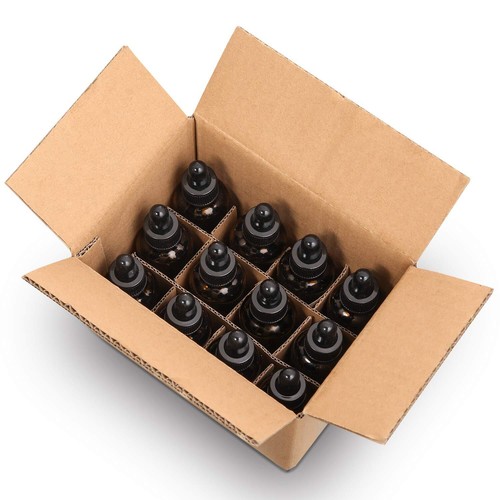 12 Pack 2oz Amber Glass Bottles w/ Eye Droppers for Essential Oils - Picture 2 of 8