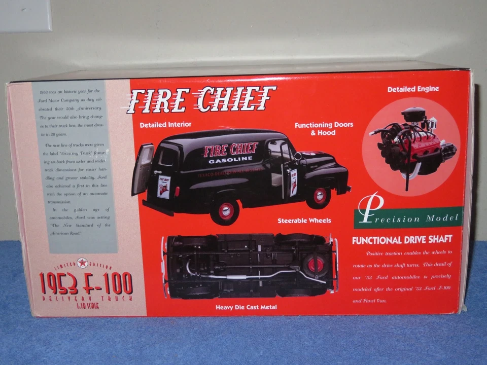 FIRE CHIEF 1:18 1953 FORD F-100 PANEL PRECISION GEARBOX HOOD DOORS & REAR OPENS - Image 3 of 4