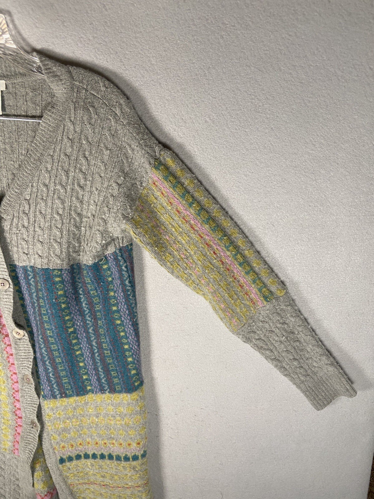 Sundance lambswool patchwork duster cardigan swea… - image 2