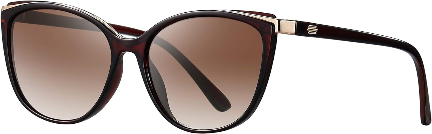 Stylish Women’s Cat Eye Sunglasses with Brown Lens and Brown Frame for a Fashionable Look-image