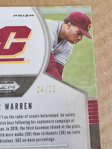Zavier Warren 2020 Panini Prizm Draft Pick Snakeskin Print 24/25 Brewers - Picture 8 of 10