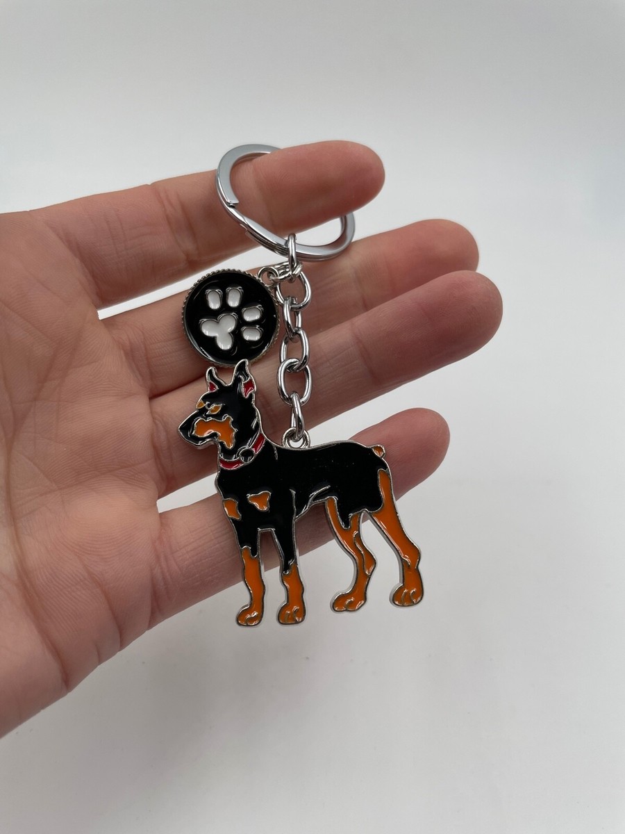 Onwomania Dobermann Schlüsselanhänger Aus Metall – Personalisiertes Geschenk Für Hundefans