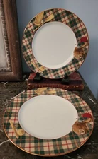 2 NORITAKE SPORTS PAGE DINNER PLATES  - 10 5/8"  new display pieces 