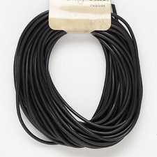 Black Rubber Cord 2.5mm Thick 30 Ft 10 Yds Bundle for Necklace Bracelet Craft