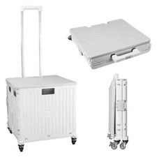 65L Folding 4 Wheels Utility Shopping Cart with Telescopic Handle Transport Cart