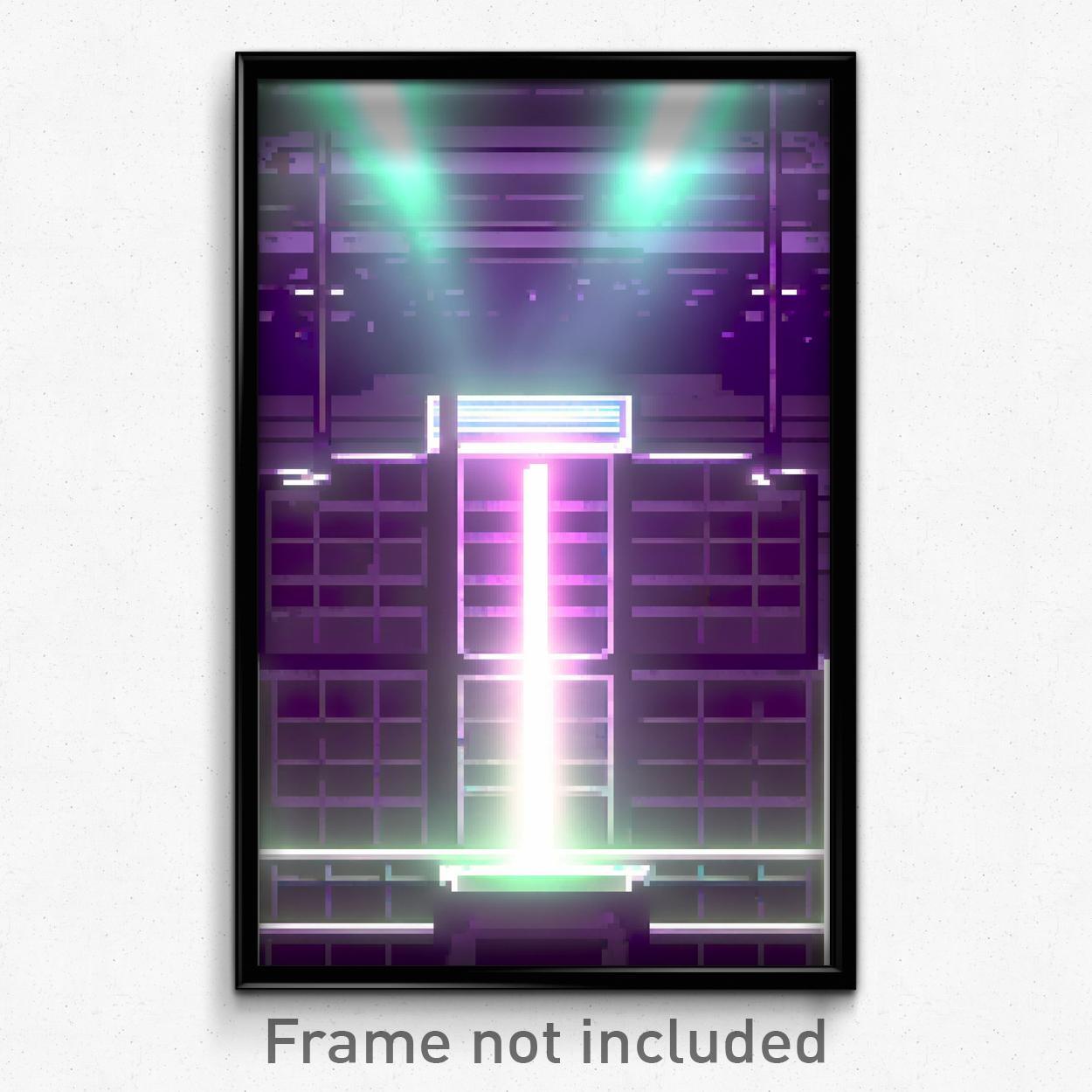 8 Bit Glossy Cistern Pixel Art Poster - Psychedelic Trippy Video Game Print