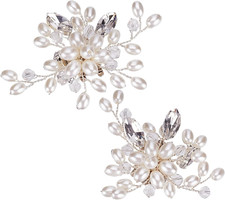 Elegante Braut-Schuhclips mit Perlen & Strass
