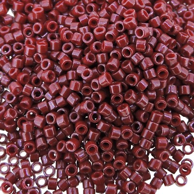Miyuki Delica Seed Beads Size 11/0 Dyed Opaque Cranberry Red GM Tube DB654