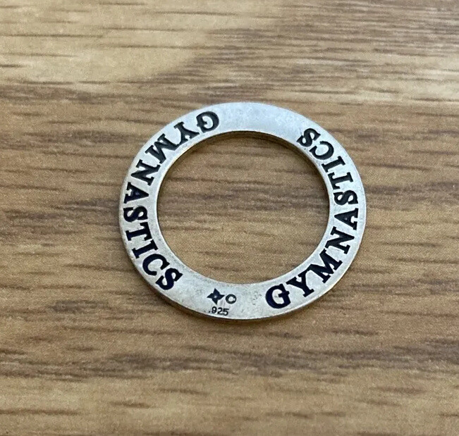 GYMNASTICS Charm Round Circle Affirmation Charm P… - image 1