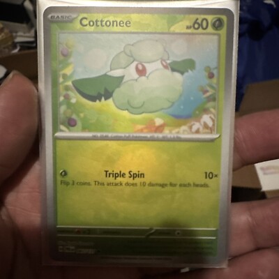 Pokemon Prismatic Evolutions Cottonee Master Ball Foil Pattern 007/131