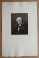 Dalembert Original Antique 19th Century Engraving by Geoffroy Furne Dupont Portrait