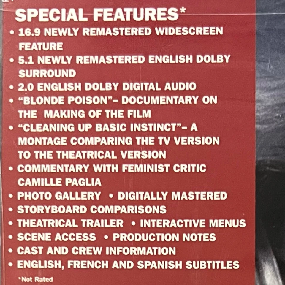 Basic Instinct (DVD, 1992) Special Edition - NEW SEALED - Image 3 of 3