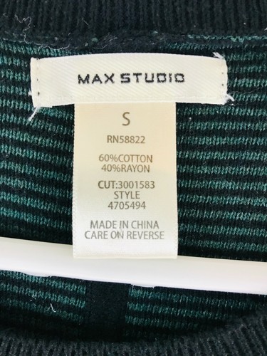 Max Studio Blouse Sweater Women's Size Small Long Sleeve Striped Scoop Neck - Picture 5 of 6