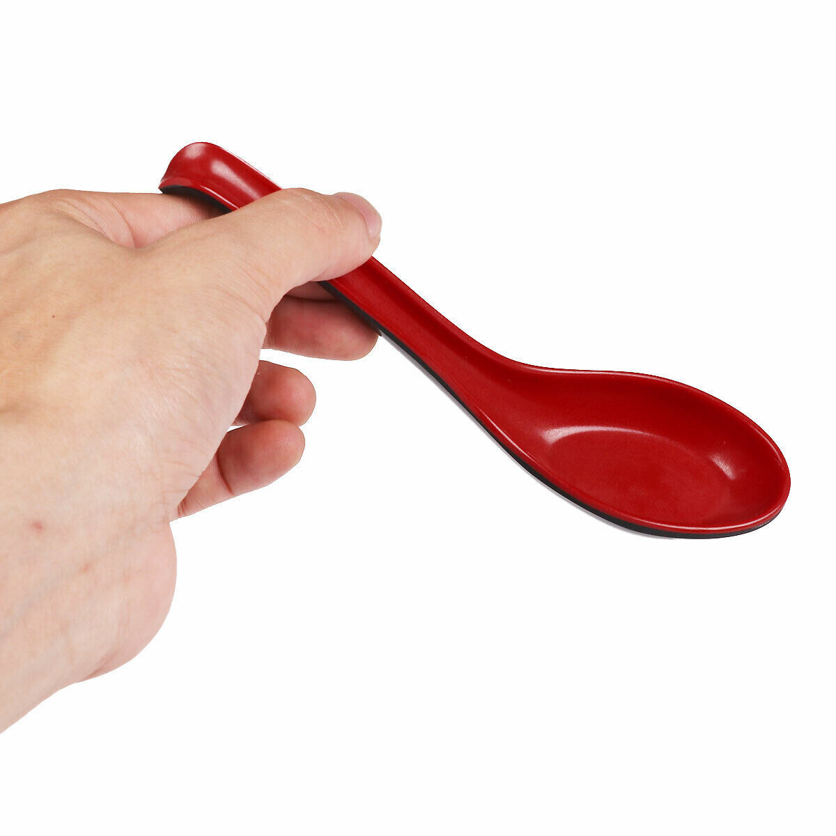 6 Ramen Noodle Soup Spoons Long Handle Japanese Chinese Asian Flatware