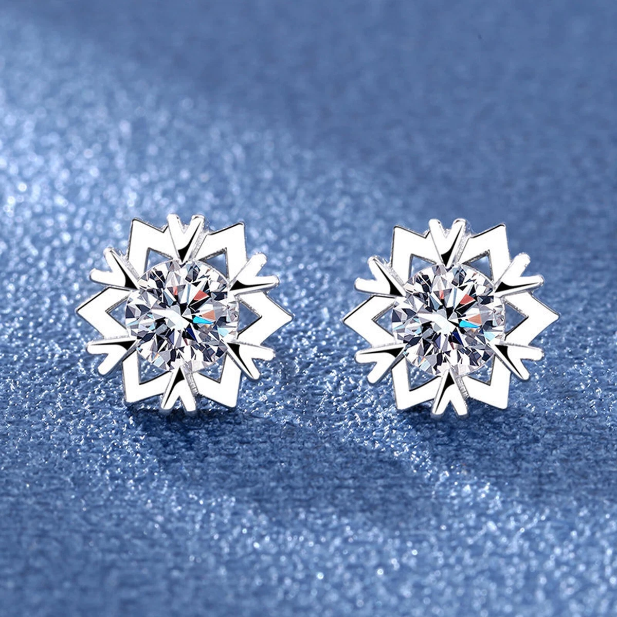 Christmas Female Diamond Snowflake Style Earrings Personality Stud Winter