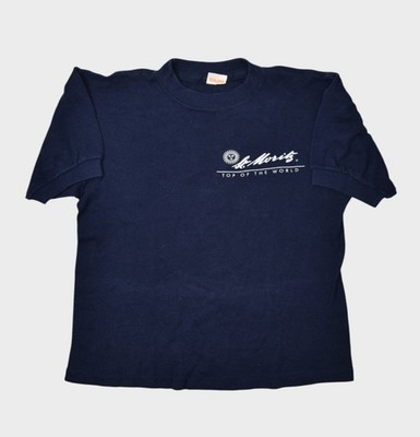 Vintage St Moritz Sweatshirt Size Medium Switzerland Short Sleeve Crewneck