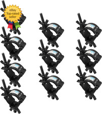 10 Pack Black Truss Clamps 1-1/2" OD Aluminum Alloy DJ Stage Light Clamp Hook Fi