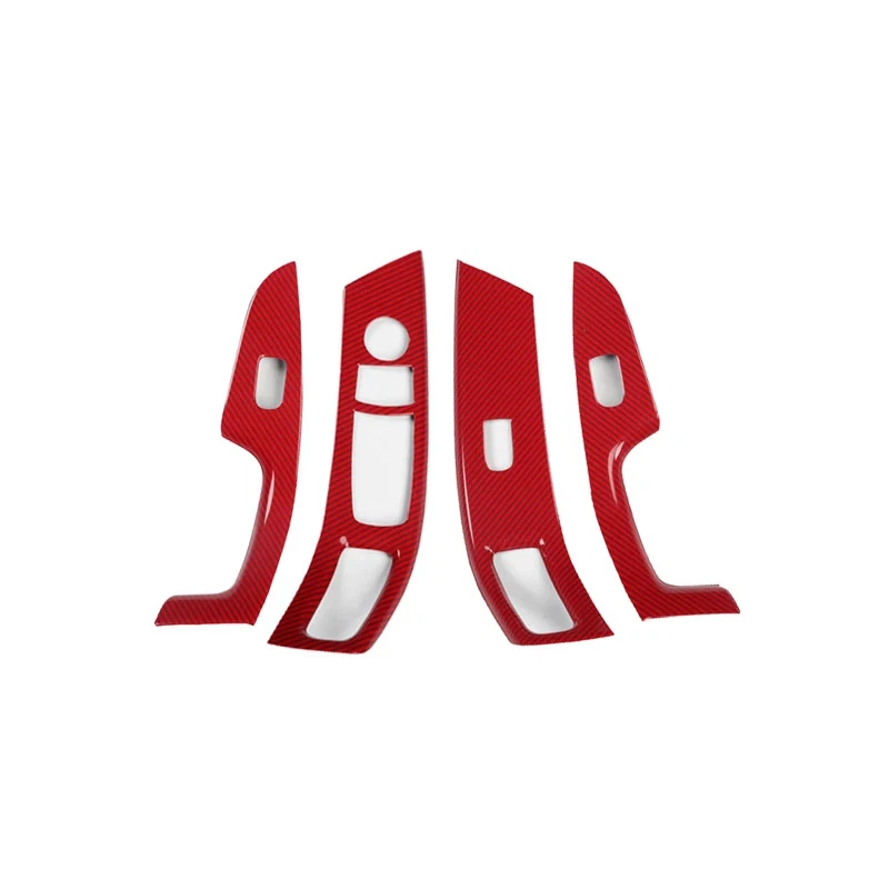 For Hyundai Elantra Avante 2012-2016 ABS Red Carbon Fiber Interior Door Stickers - Imagem 4 de 4