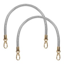 2 Pcs Braided Purse Strap, 21.6 Inch for Handbag Tote Making  Silver 