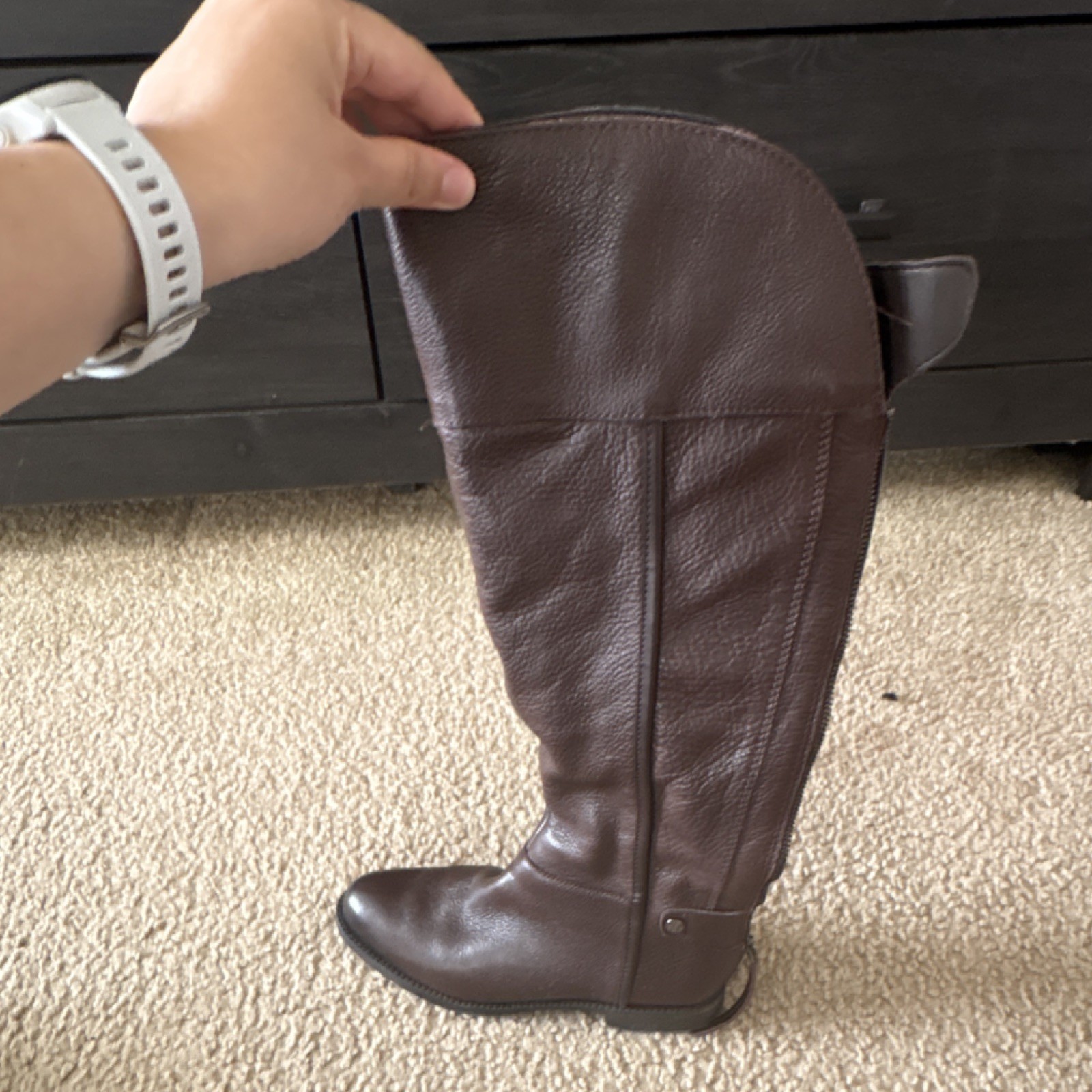 BCBGeneration Bella Microsuede Brown Button Knee … - image 4