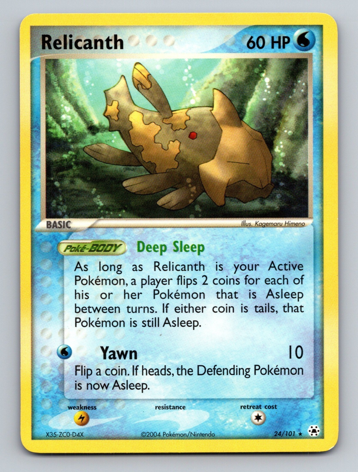 Relicanth Hidden Legends Rare 24/101 Pokemon
