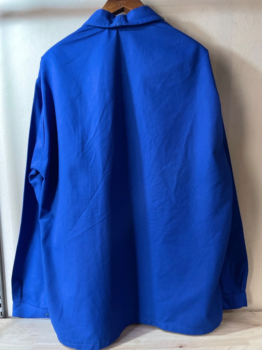 ジャケット・アウター 80s 90s FRANCE linen wide coverall XXL Vintage French Work Jacket Tergal Bleu de Travail Blue Coverall