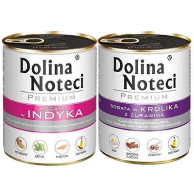 DOLINA NOTECI Premium Nass Truthahn und Kaninchen Preiselbeeren adult 24x800g