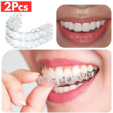 2pcs Dental Mouth Guard Set Upper and Lower Gum Shield Night Teeth Grinding UK**