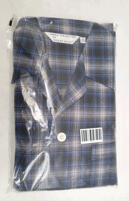 Savile Collection by Derek Rose Herren Schlafanzug, blau schwarz kariert, Gr. Small.