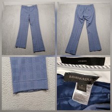 Banana Republic Logan Dress Pants Womens 2 Blue Plaid Straight