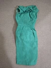 Vintage Barbie Doll Green Silk Sheath Dress 1960s