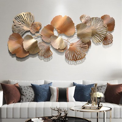 Gold Metal Wall Decor, Large Metal Wall Art for Living Room, 3D Modern Wall D...