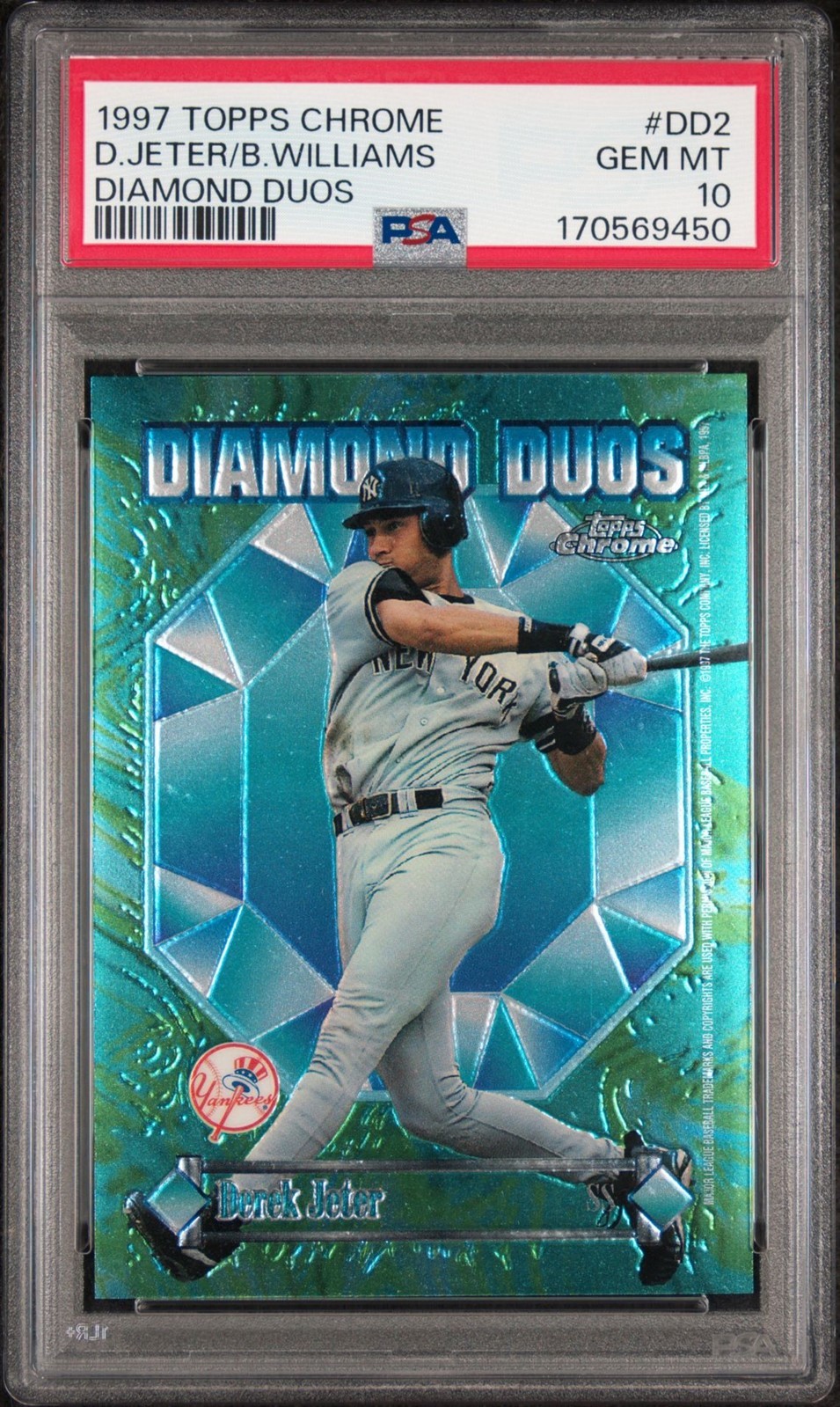 1997 Topps Chrome Diamond Duos #DD2 Derek Jeter Yankees PSA 10 GEM MINT *9450