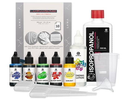 Fluids Alcohol Ink Starter Set CIRCLE mit Zubehör, Alkoholtinte für Fluid Art...