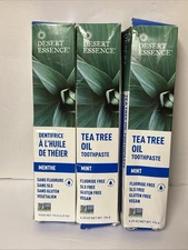 Desert Essence Natural Tea Tree Oil and Neem Toothpaste, Mint, 3 PACK