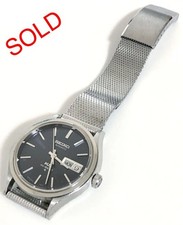 Seiko KS HI-BEAT Day Date Automatic Watch Black Dial 37mm Used