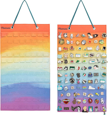 Felt Pin Display Organizer Hanging Enamel Brooch Storage Holder 96 Slots