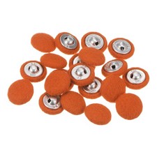 20pcs Fabric Cloth Covered Button 15mm Round Holes Sewing Buttons Orange